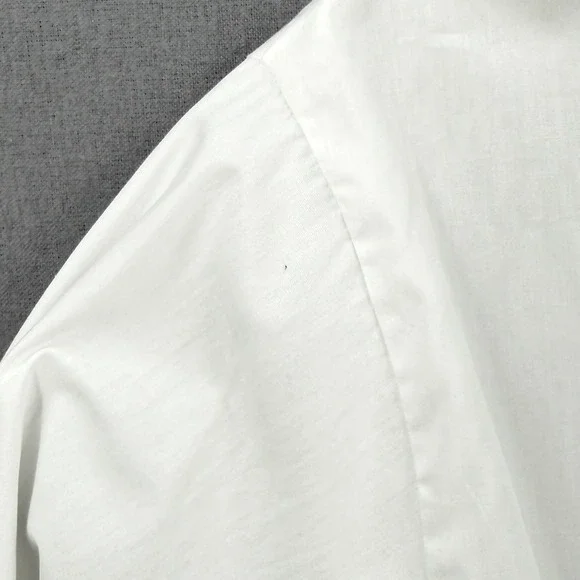 ENZA COSTA Poplin mariner Shirt Medium White V Neck Long Sleeve Quite Luxury NEW - Picture 15 of 16